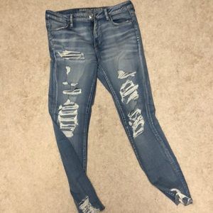 AE Super Stretch X Distressed Hi Rise Jegging